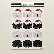 Load image into Gallery viewer, Hungarian Puli Christmas Paper Sticker Sheet