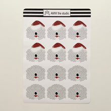 Load image into Gallery viewer, Hungarian Puli Christmas Paper Sticker Sheet