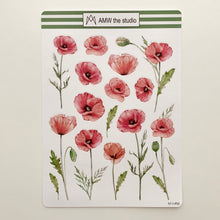 Load image into Gallery viewer, Poppies Paper Sticker Sheet