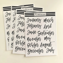 Load image into Gallery viewer, Planner Months Paper Sticker Sheet
