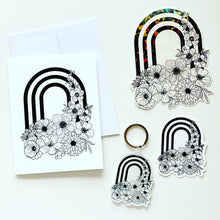 Load image into Gallery viewer, Stripes & Florals Arch Suncatcher