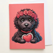 Load image into Gallery viewer, Fluffy Dog Valentine&#39;s Day Greeting Card
