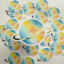 Load image into Gallery viewer, Watercolor Saturn Vinyl Sticker
