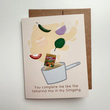 Load image into Gallery viewer, Pork Sinigang - You Complete Me! Greeting Card
