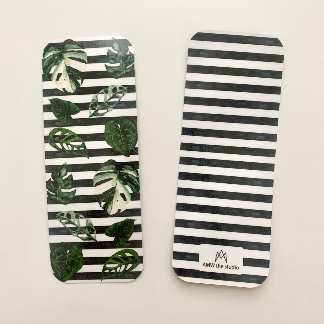 Green Foliage and Stripes Bookmark