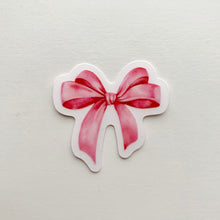 Load image into Gallery viewer, Pink Bow Mini Clear Sticker
