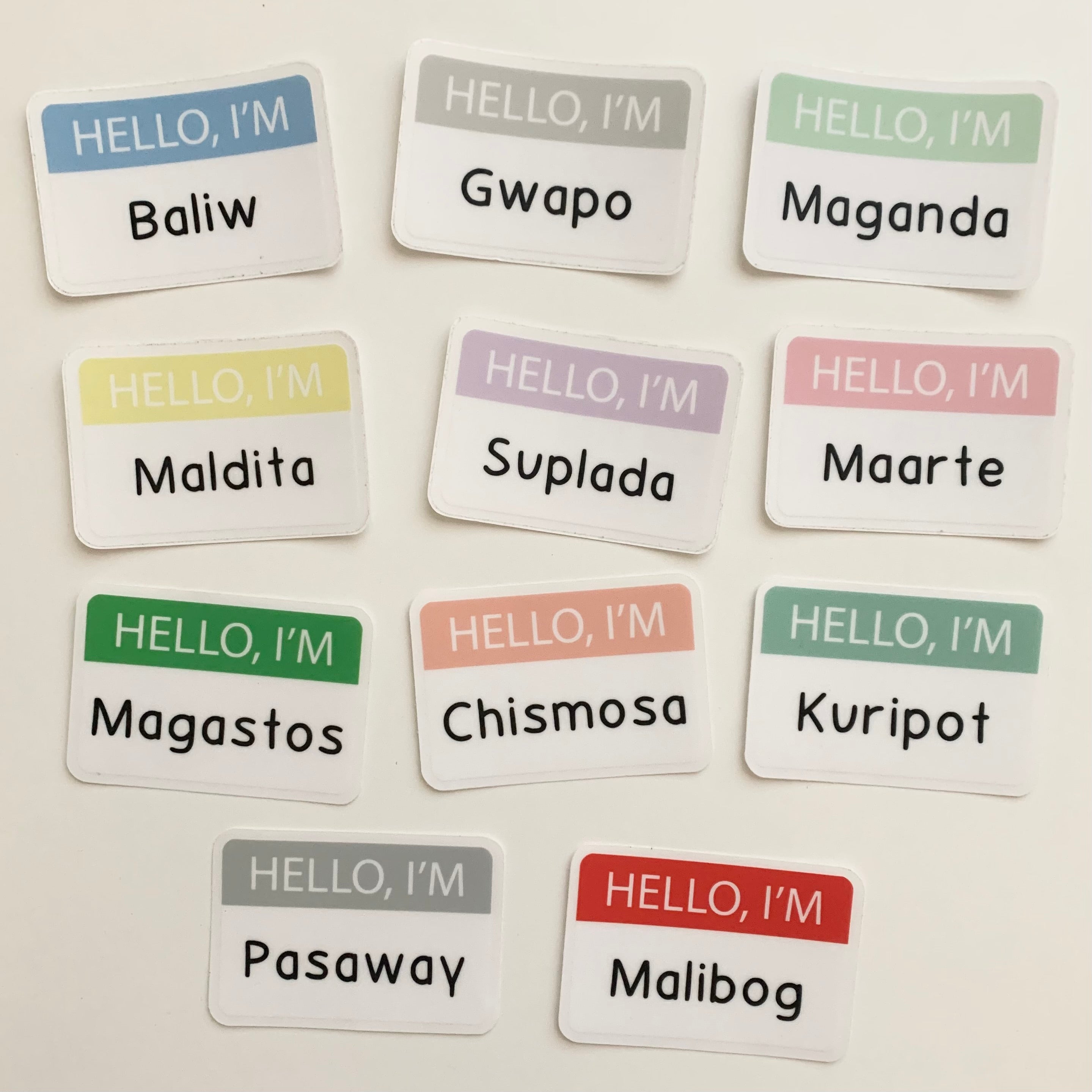 Hello I'm... Name Tag Clear Vinyl Stickers – AMW the studio
