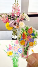 Load image into Gallery viewer, Flower Vase Clear Vinyl Sticker
