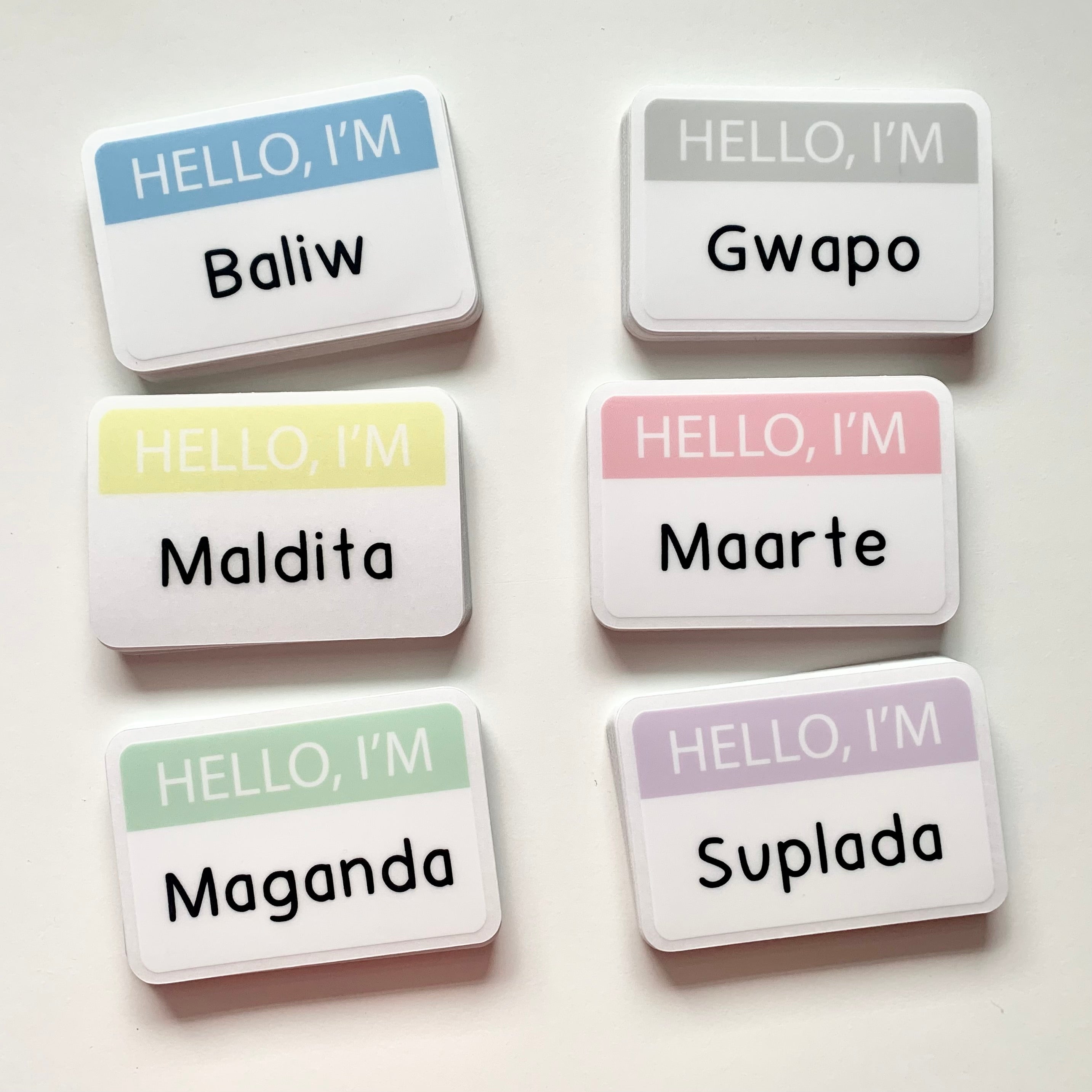 Hello I'm... Name Tag Clear Stickers – AMW the studio