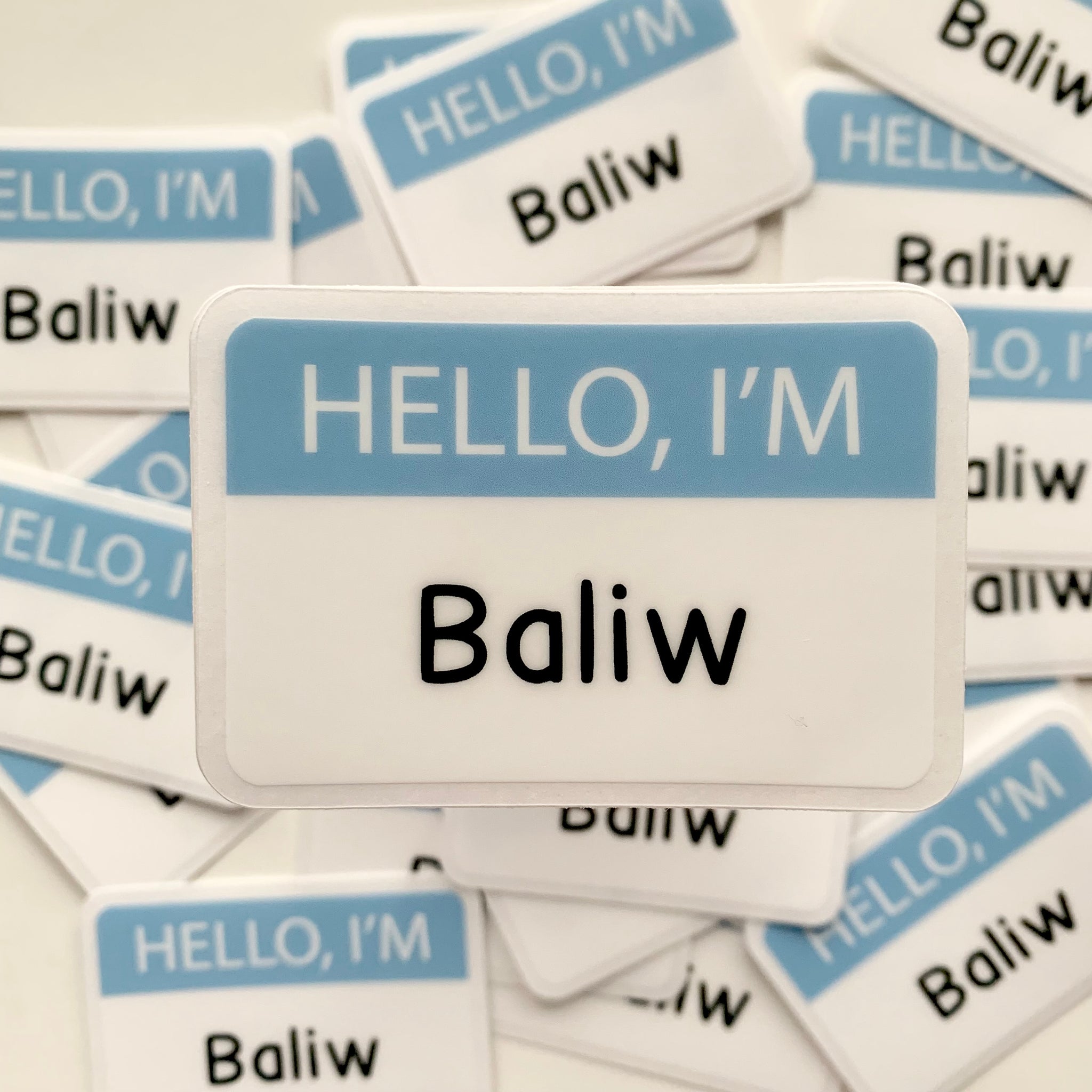 Hello I'm... Name Tag Clear Stickers – AMW the studio
