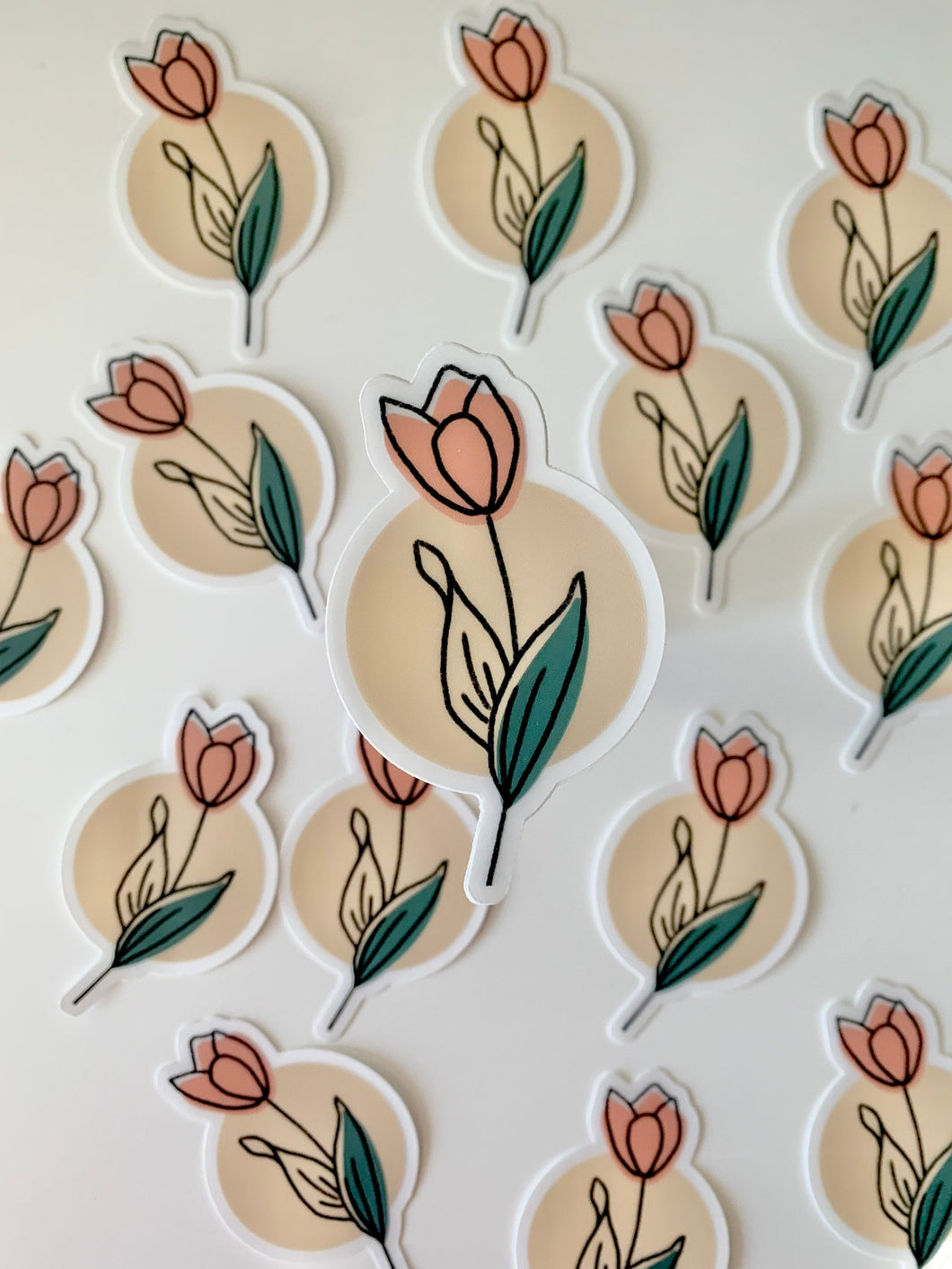 Boho Tulip Clear Sticker