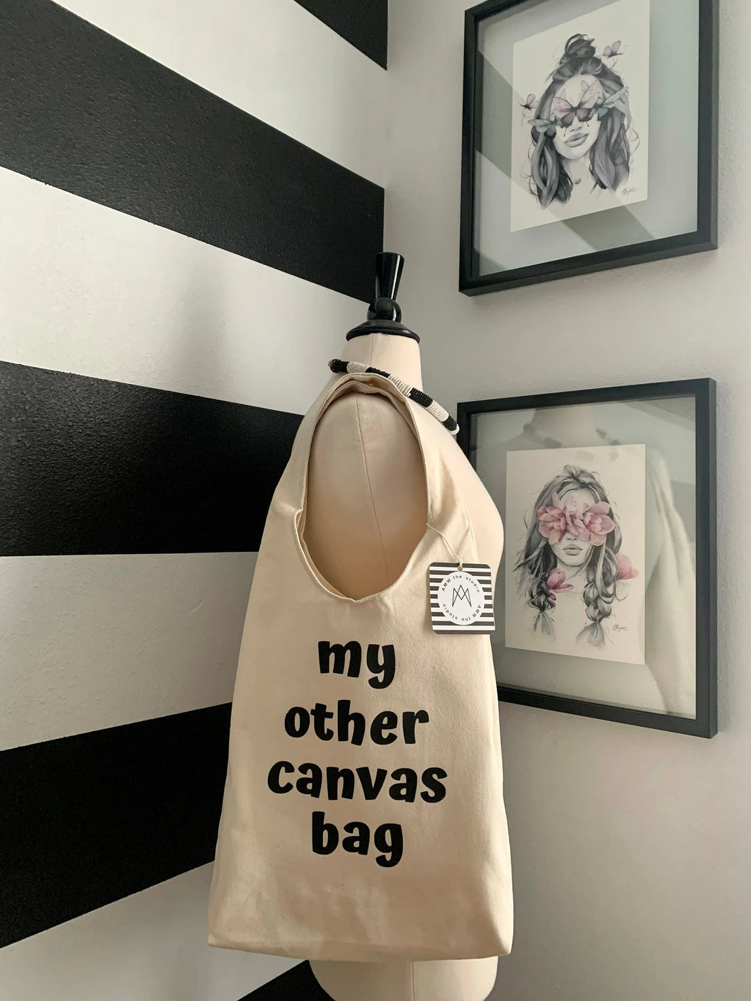 Printed Statement Canvas Tote