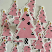 Load image into Gallery viewer, Pink Christmas Tree Clear Sticker
