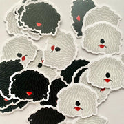Hungarian Puli Faces Clear Vinyl Stickers